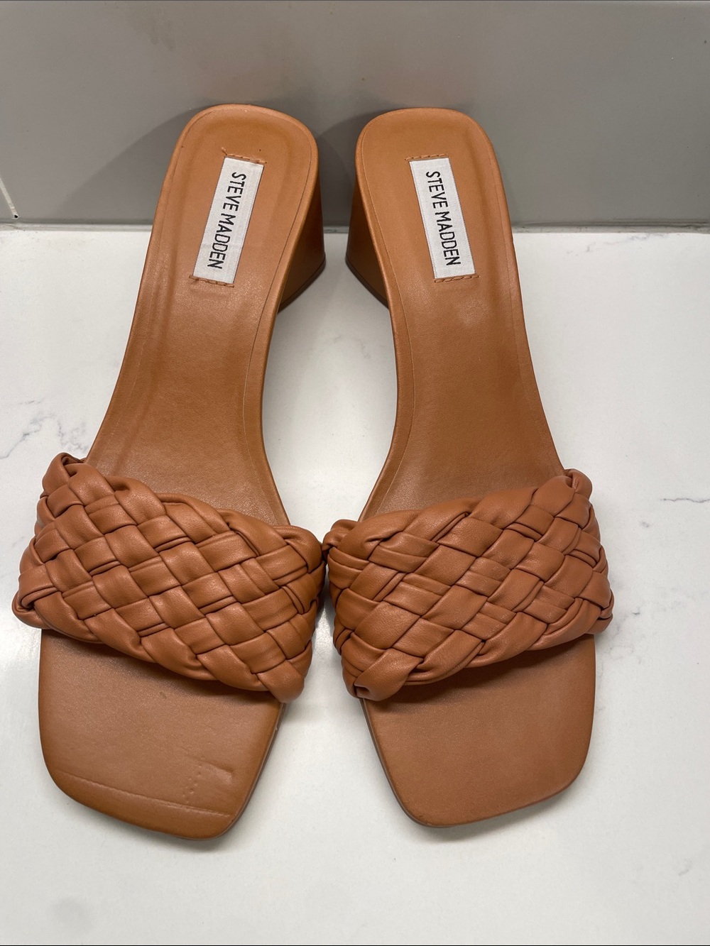 Steve Madden Braided Mule Slides - Cognac Brown